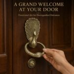 Peacock Majesty Knocker in handcrafted brass – dimensions